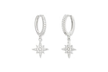 Load image into Gallery viewer, Cohan Silver Hoop Star Earrings