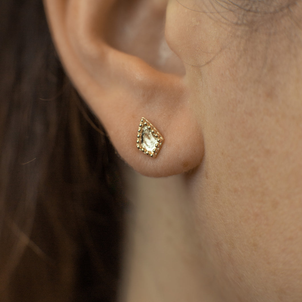 Diamond Shaped Gold Studs