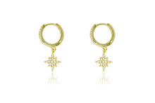 Load image into Gallery viewer, Cohan Gold Hoop Star Earrings
